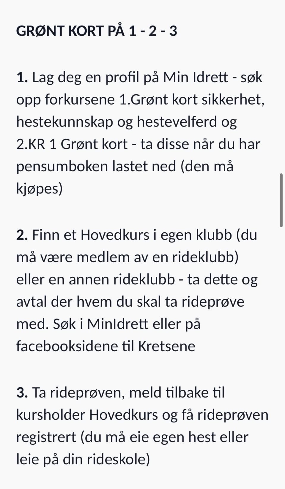 Grønt kort kurs 🐴